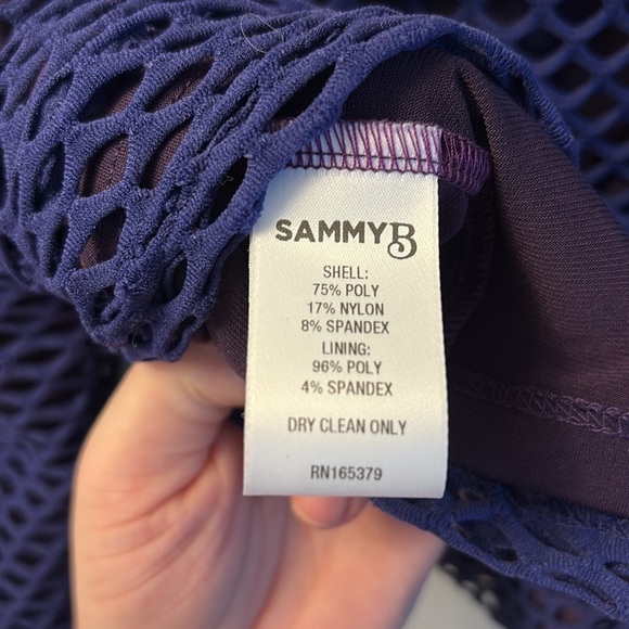 NWT Sammy B Fishnet Purple Long Sleeve Crop Size XL - Picture 5 of 7